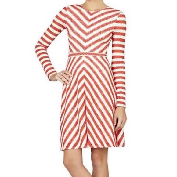 BCBGMaxAzria Dresses & Skirts - BcbgMaxazria chevron red and white dress